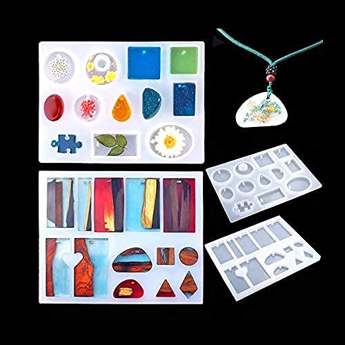 HASTHIP Silicone Resin Art Kit for Jewelry Making with 109 Pcs Molds and Tools | Reusable Transparent Silicone Set