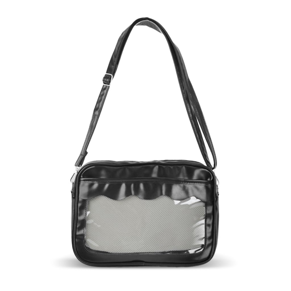 Zibuyu Kawaii Crossbody Bag for Girls with Clear DIY Display Window and Waterproof Fabric | Cute Anime Shoulder Purse for Phone Wallet and Lipstick Storage