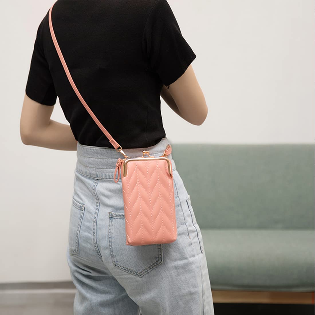 ZIBUYU Mobile Sling Bag for Women Stylish Latest Shoulder Sling Bags for Girls Designer Cross Body Bag Small Phone Bag PU Leather Sling Bags for Women Gift for Girls - Black