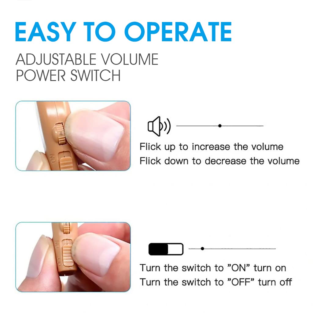 HANNEA Hearing Aid Machine for Ear with Rechargeable Charging Box and Noise Cancelling | Volume Control for Seniors