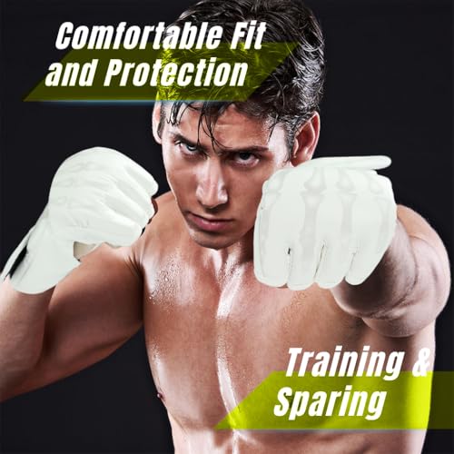 Optifit® Boxing Gloves for Adult PU MMA with Wrist Wrap Fingerless EVA Foam Insert Sport for Muay Thai and Sparring Sessions 2 PCS