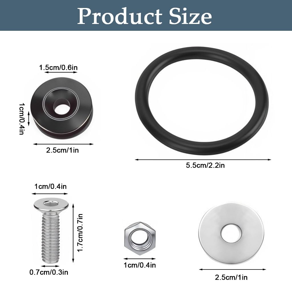 STHIRA Bumper Quick Release for Car Bumper with Stainless Steel Screws and 2 NBR O-Rings | Universal Fit