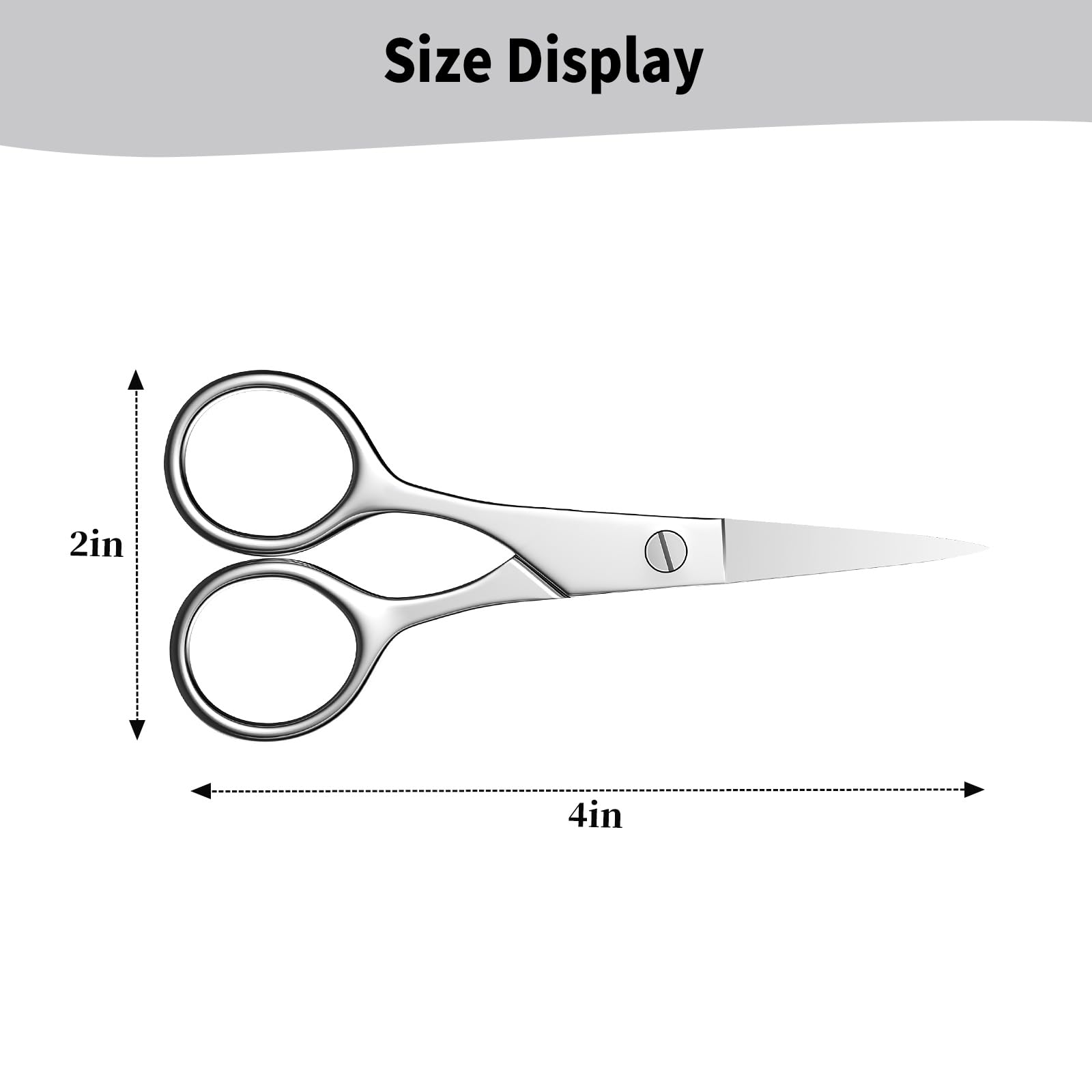 MAYCREATE® Small Grooming Scissors Stainless Steel Facial Hair Scissors Trimmer Pointed Tip Straight Scissors Portable Beauty Scissors for Men Women