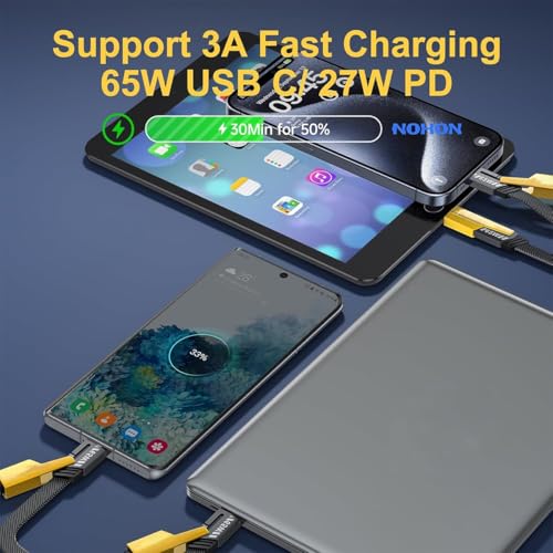 Verilux® 4 in 1 USB to Type C Cable 3.3Ft PD 65W Fast Charging Data Transfer Support Thunderbolt Light-ning Type A Equipment for iPhone 16 15 Galaxy S25 S24 MacBook iPad 2 PCS