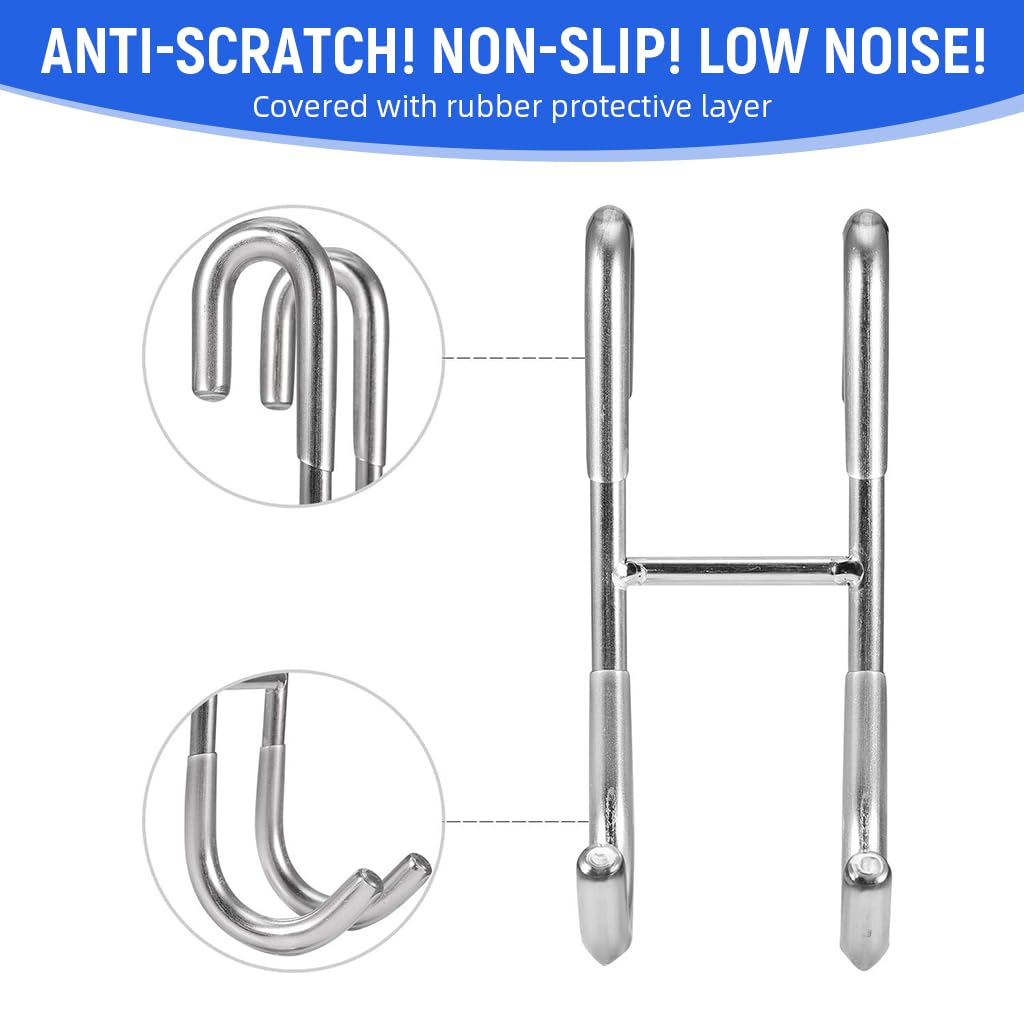 HASTHIP Door Hooks for Kitchen and Bathroom with Dual Hook Design and Stainless Steel | 2Pcs Removable Over Door Hanging Hooks