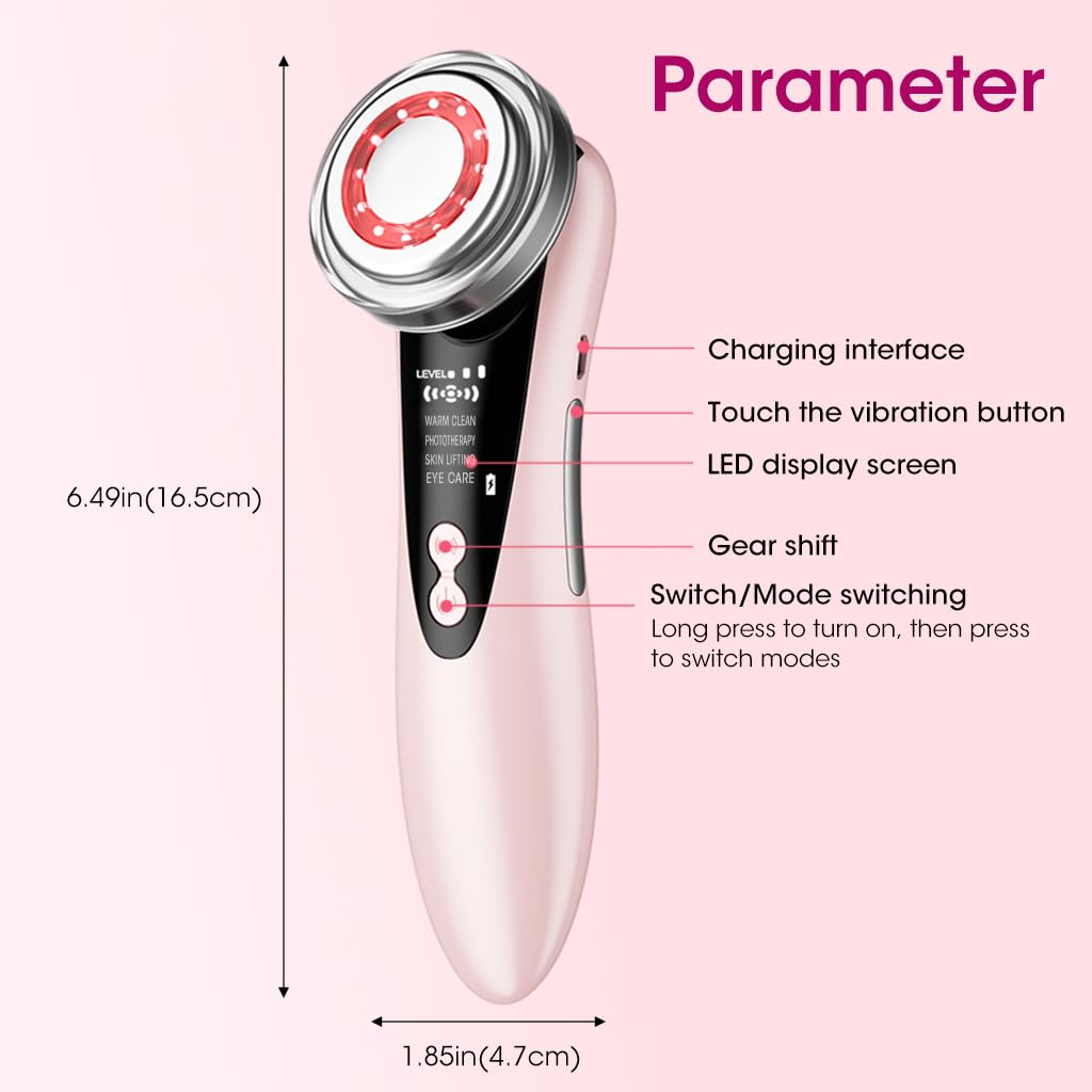 HANNEA Face Cleaning Machine for Deep Pore Cleansing with Red and Blue Light | Microcurrent Anti Wrinkle Massager