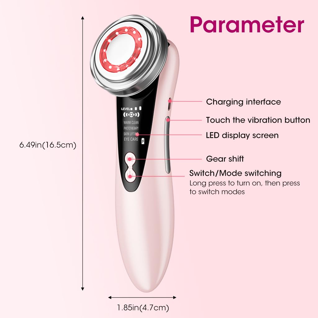 HANNEA® Face Cleaning Machine, Facial Massager for Women, Electric Facial Massage Deep Pores Cleanser for Skin Care Micro-current Anti Wrinkles With 4 Modes