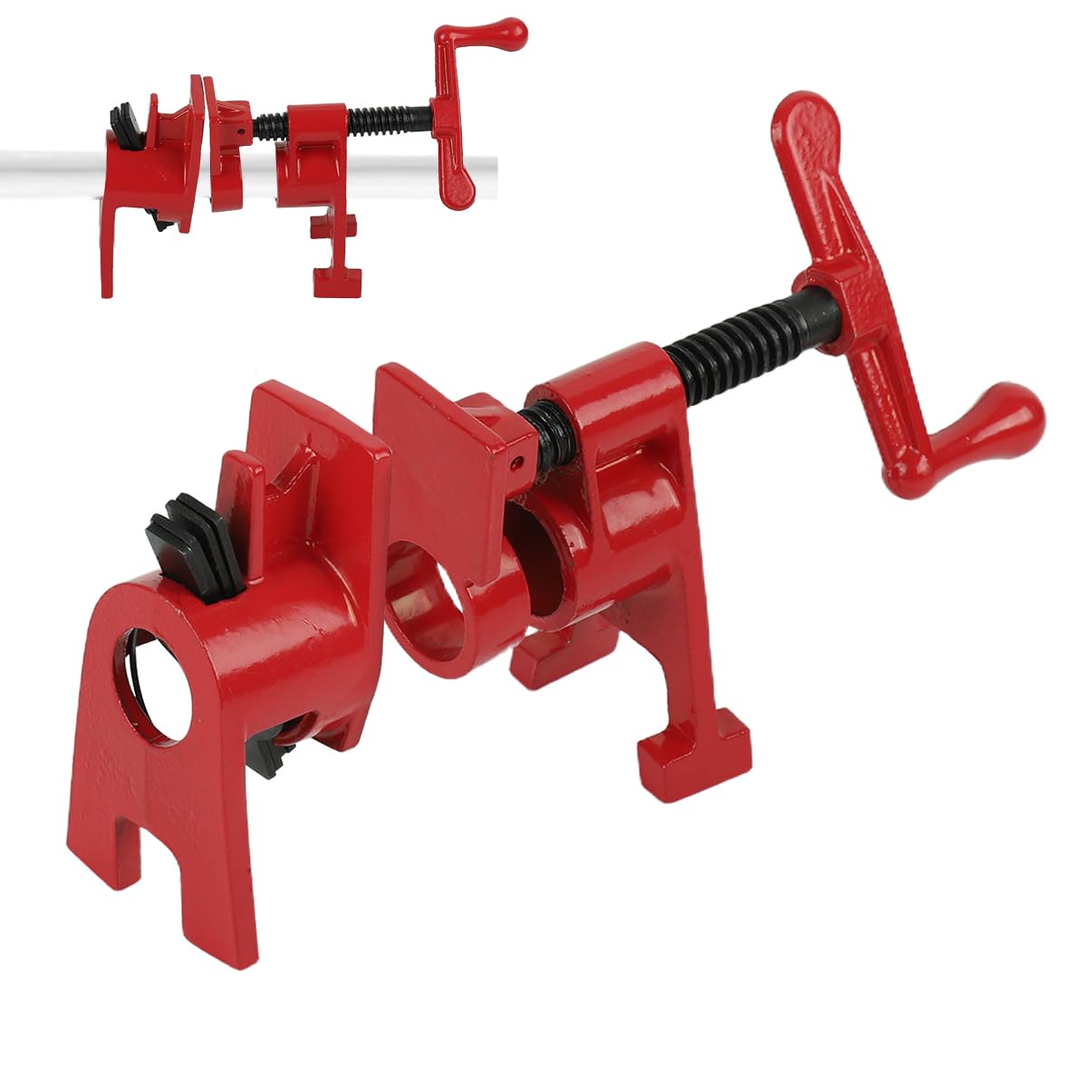 Serplex Wood Gluing Pipe Clamp for Woodworking & DIY Projects with Adjustable Jig | Heavy-Duty Steel 3/4 in Design