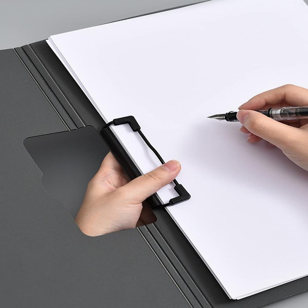 ZIBUYU A4 File Folder Clipboard for Office and School with 100 Sheet Capacity featuring 360° Flip Cover and Pen Holder | Waterproof PP Dark Blue