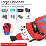 ZORBES® Travel Bag for Switch/Lite/OLED/Steam Deck, Cute Mario Bag Carrying Bag for Swith Game Console, Waterproof Double Layer Crossbody Shoulder Storage Backpack for Switch Console, Game Controllers, Cables