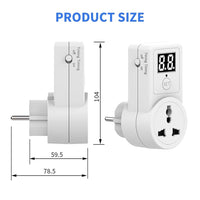 Serplex® Timer Socket Three Pin Plug Socket Timer Digital Timer Outlet Timer Plug for 2-prongs Power Outlet, Smart Socket with Auto Timer Programmable Digital Timer Switch with 3pin Plug Socket