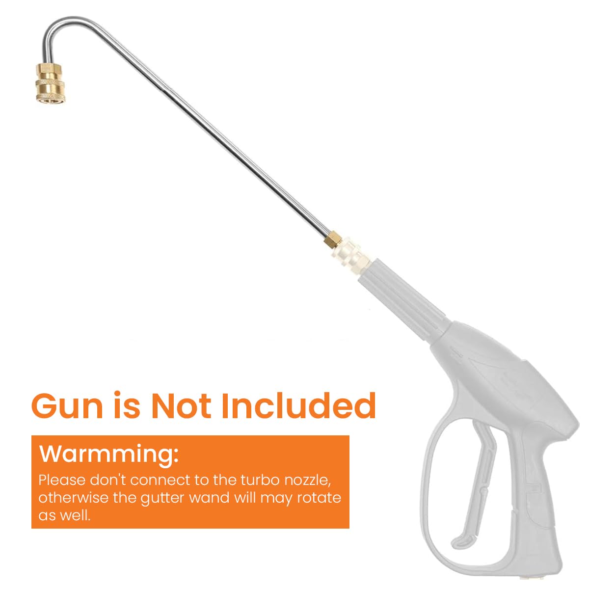 Supvox Pressure Washer Wand for Outdoor Cleaning with 35cm Lance and U Shaped Head | Stainless Steel Attachment