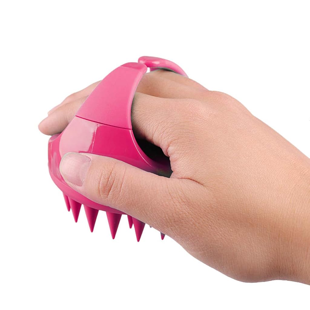 ELEPHANTBOAT  Hair Scalp Massager Shampoo Brush with Soft Silicone Bristles, Comfort Scalp Care Manual Head Massager for Anti Dandruff, Exfoliating-Pink
