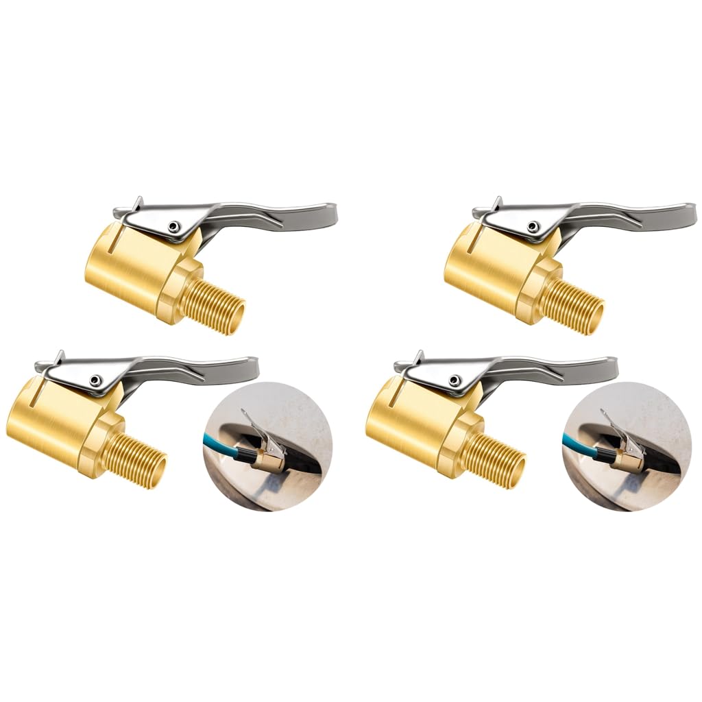 STHIRA Brass Tire Valve Adapter with Secure Lock Lever 250 PSI | Universal Fit for Cars and Bicycles