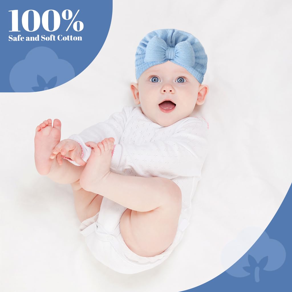 SNOWIE SOFT Baby Cap and Socks Set for 0–12 Months with Bow Turban | Ultra Soft Stretch Fabric