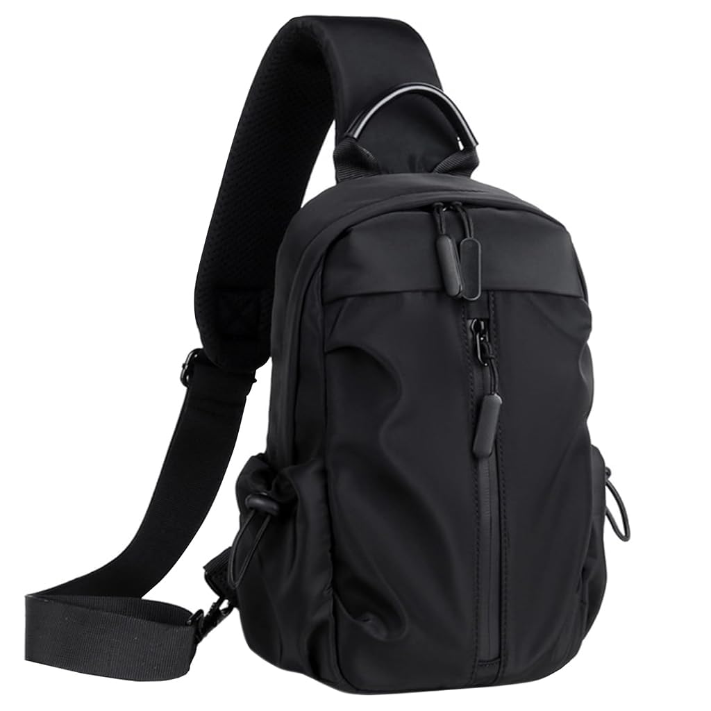 GUSTAVE Sling Bags for Men Oxford Cloth - Lightweight, USB Charging Port, Crossbody Bag for Men Multi-Compartment & Adjustable Strap for Daily Travel & Outdoor Activities