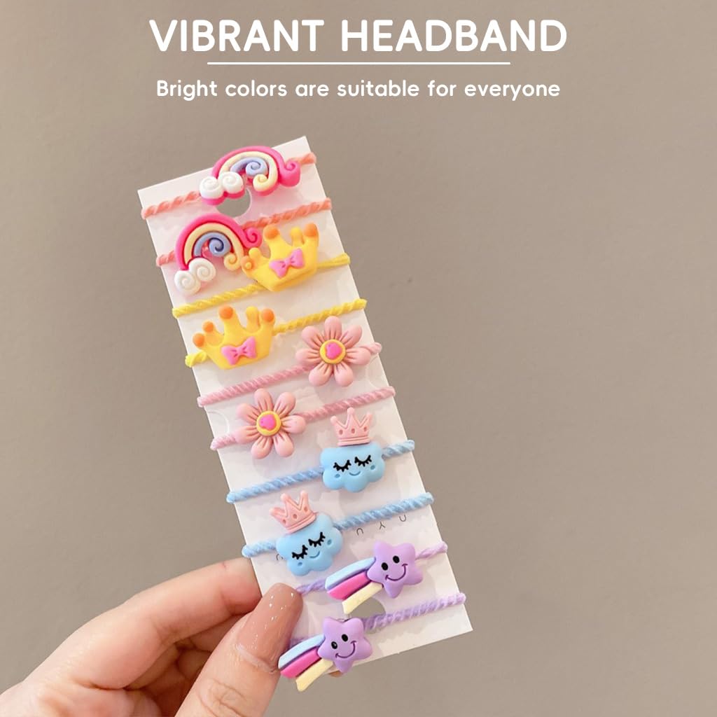 SANNIDHI Hair Elastics for Girls with 30 Colorful Kawaii Ties and Storage Box | Soft Stretchy Loops