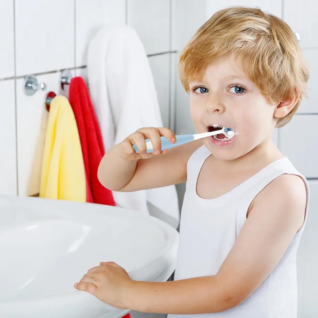 SNOWIE SOFT Kids Toothbrush Set with 3 Multi Facet Soft Bristles and Rubberized Handle for Ages 3–12