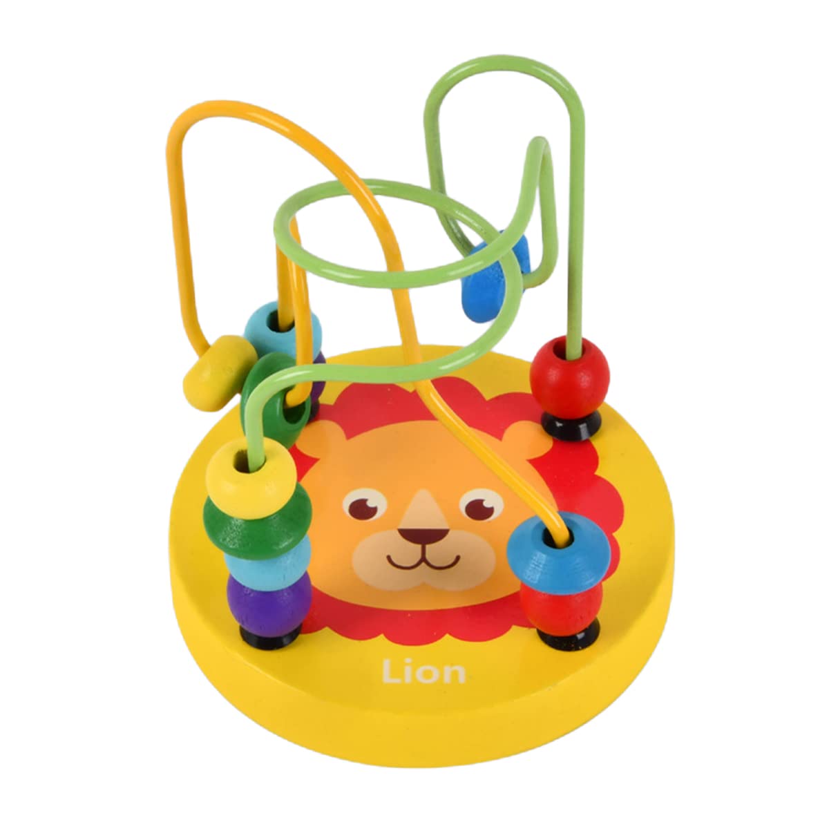 PATPAT Wooden Toy Puzzle for Kids with 2 Twisted Routes and 12 Color Beads | Montessori Maze