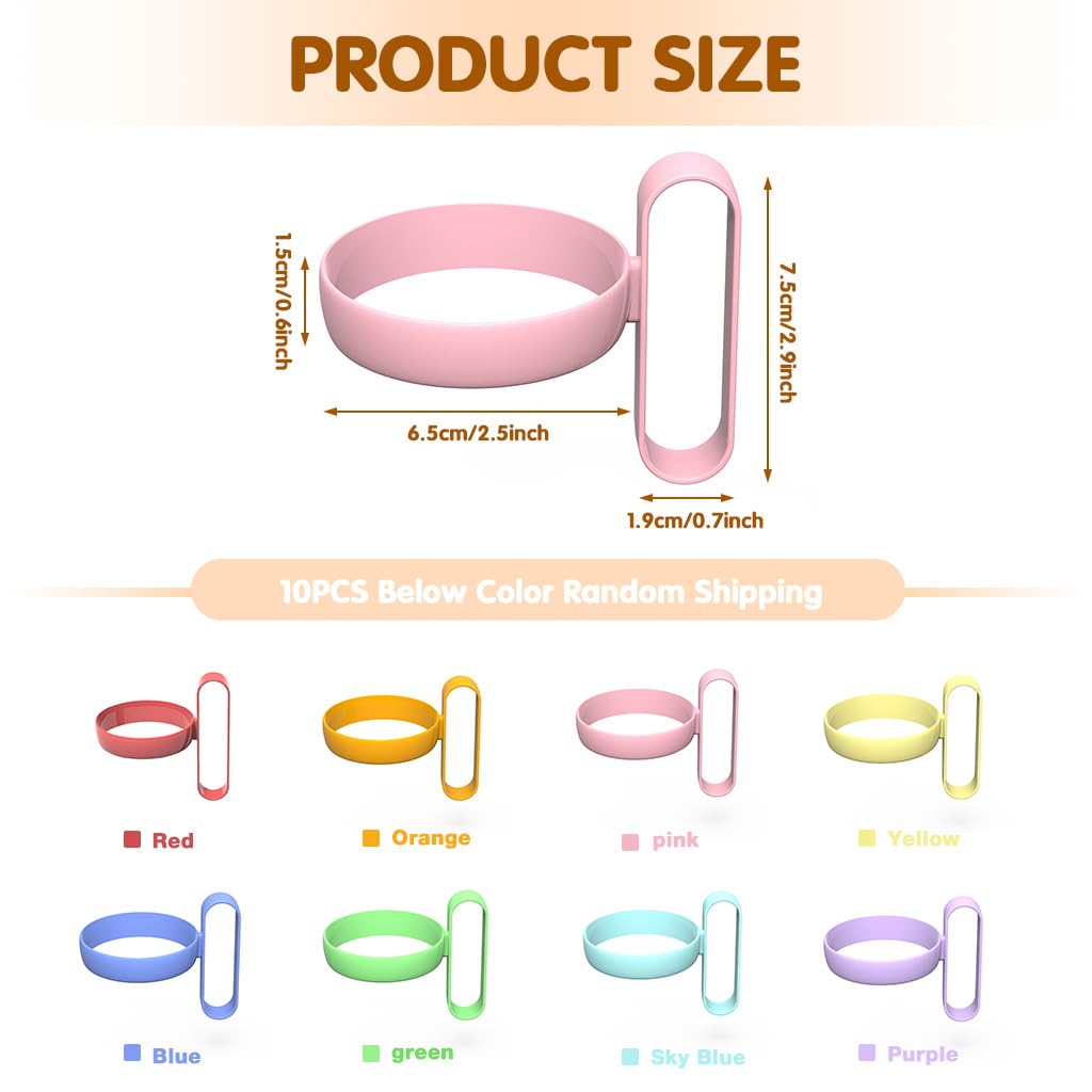 Silicone Cup Rings for Paper Cups featuring Loop Handles and 2.6 in Non Slip Grip | 10 Pcs