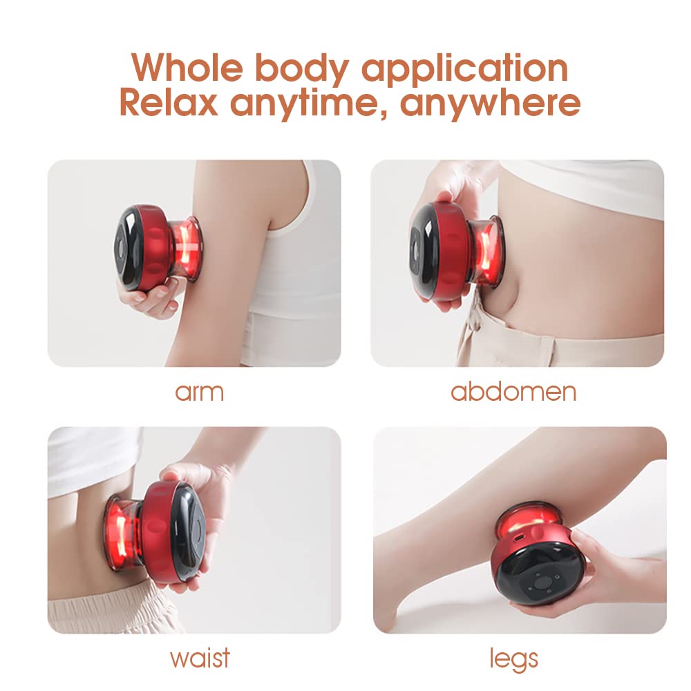 HANNEA Cupping Therapy Set for Body Relaxation with 12-Level Heat and Vacuum Massage | Rechargeable 1200mAh