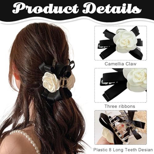 PALAY Hair Clip for Women Floral Opal Tassel French Twist Hair Clip Alloy Hair Clip for Updo Hairstyle Half-up Hair Style Securely Fix On Hair, Floral Hair Claw Hair Clip Hair Accessories, Golden
