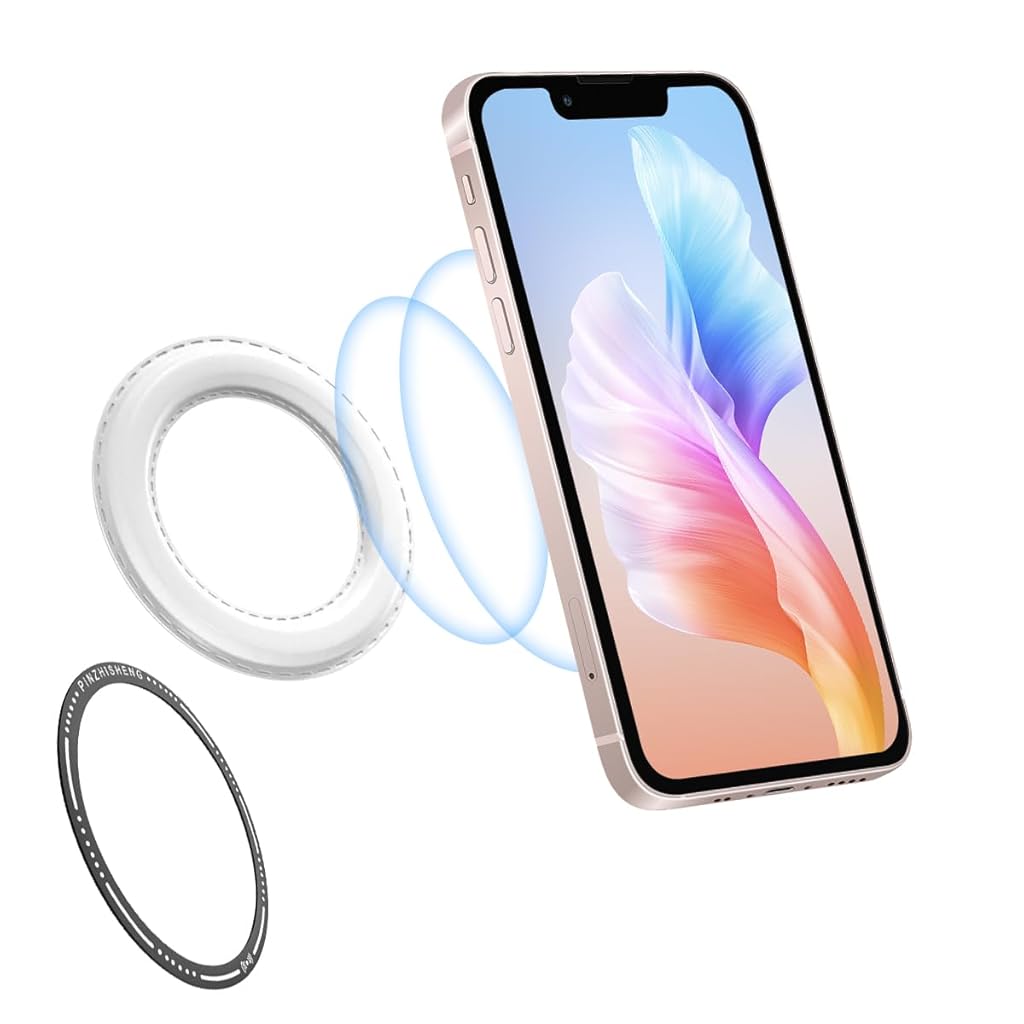 ZORBES® Magnet Ring Holder for iPhone Self-Adhesive Wall Magnet Ring Patch for Phone Strong Magnet Ring Patch for Car, Wall Phone Holder, White