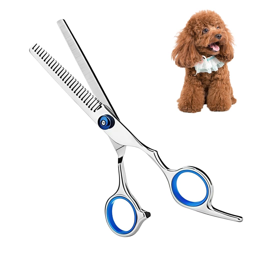 Qpets Thinning Scissors for Salon and Home Use with Ergonomic Handle & Stainless Steel Blade