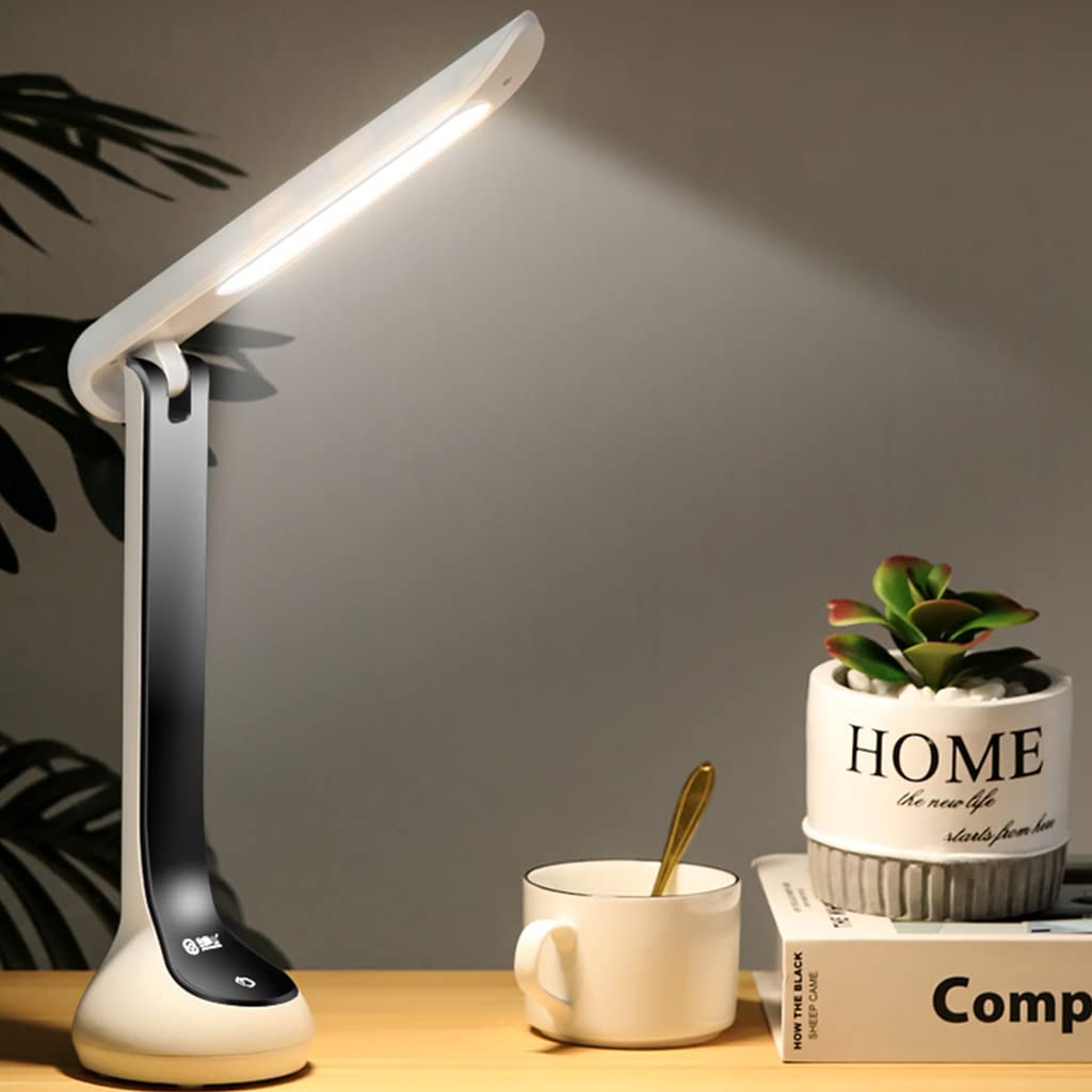 ELEPHANTBOAT LED Desk Lamp for Study with 120° Foldable Arm and Touch Control | USB Rechargeable
