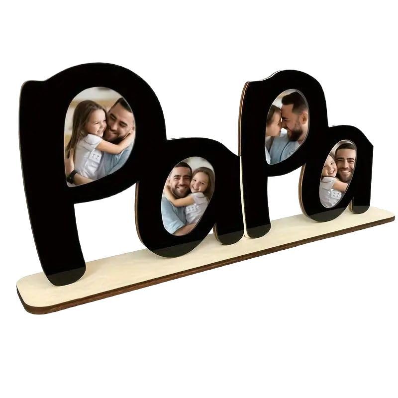 HASTHIP® Creative Wooden Table Decoration Father's Day PaPa Photo Frame12.5x5.5 Picture Frames