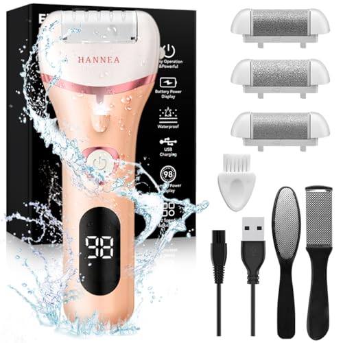 HANNEA® Callus Remover Feet Pedicure Kit Women Foot Scrubber Dead Skin Machine Rechargeable Care 3PCS
