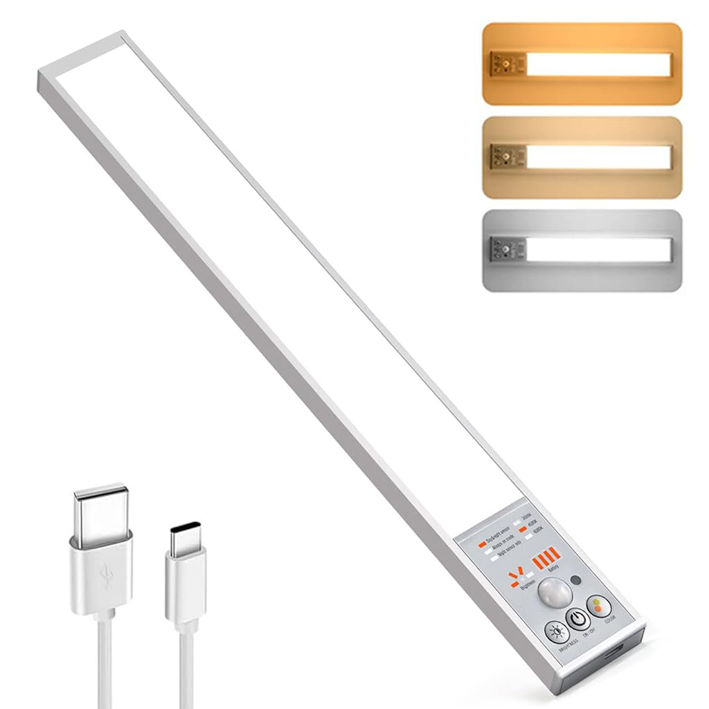 ELEPHANTBOAT LED Motion Sensor Closet Light with 111 LEDs and 1500mAh Battery for Kitchen | USB Rechargeable 6000K Lighting