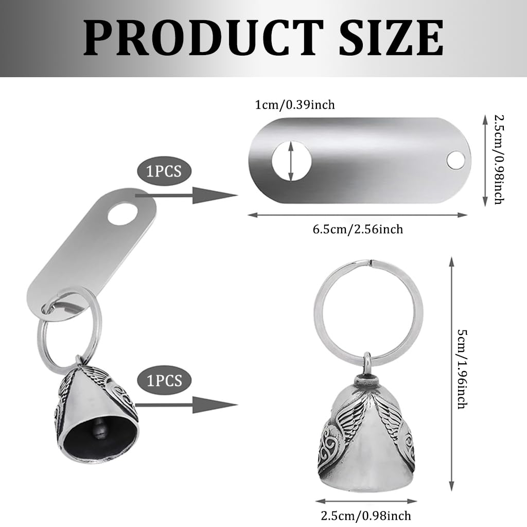 STHIRA Motorcycle Bell for Bikers with Angel Wing and Heart Design | Metal Alloy Lucky Charm Keychain