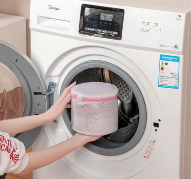 ZIBUYU Bra Laundry Bag for Delicates with Secure Zipper Closure and Mesh Polyester | 1 Pc White