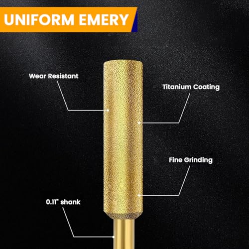 Serplex® 36PCS Chainsaw Sharpener Bits Titanium Plated High Hardness Sharpening Attachments for Chain 4/4.8/5.5mm Coarse Emery for Electric Power Rotary Tools