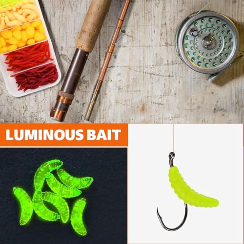 Proberos® 161PCS Soft Fishing Lures Kit Earthworm Mealworm Baits for Freshwater Saltwater Realistic Wiggly Action Jigging with Storage Box