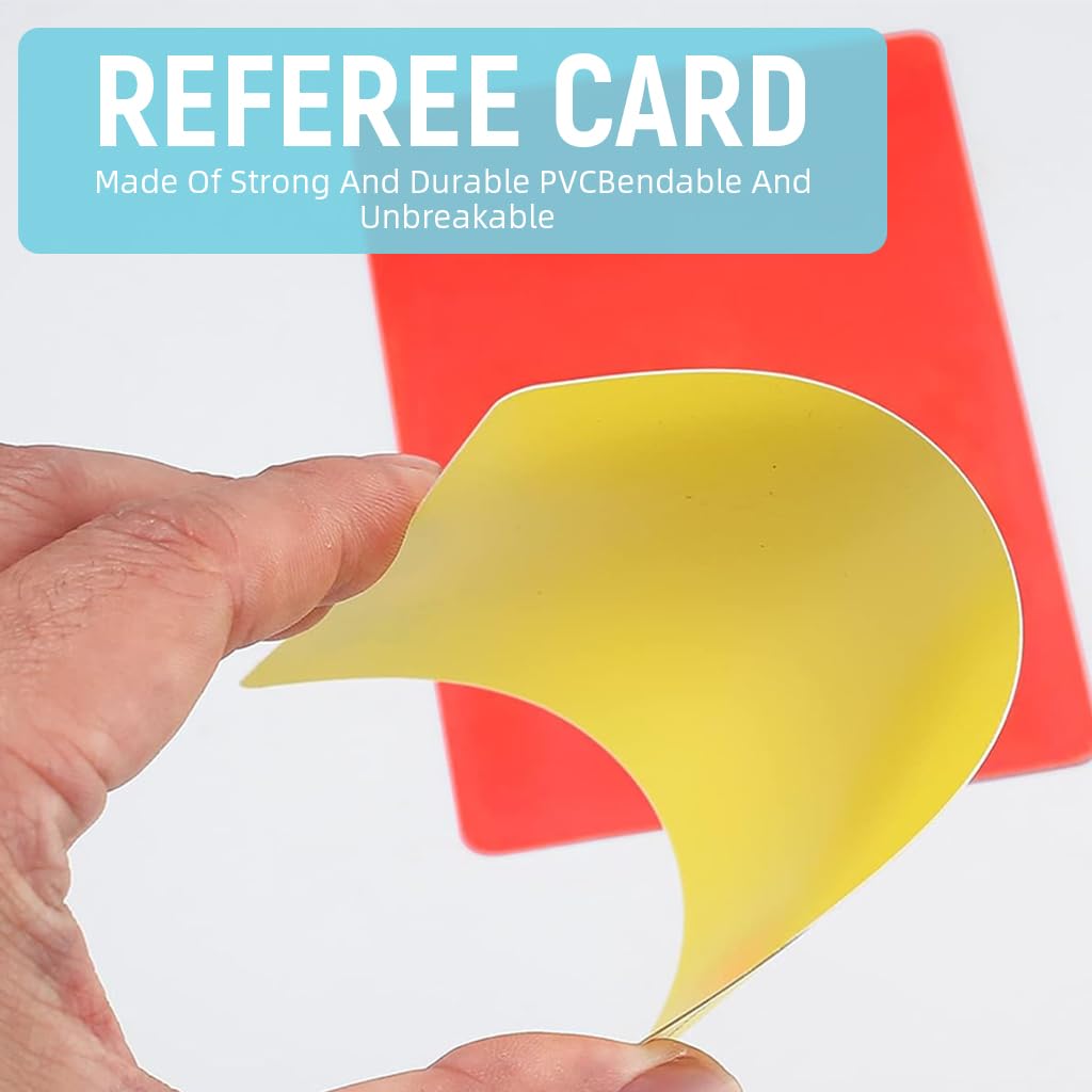 Proberos® Red & Yellow Cards Kit with Card Holder & Whistle Plastic Square Cards Soccer Referees Supplies Competition Supplies