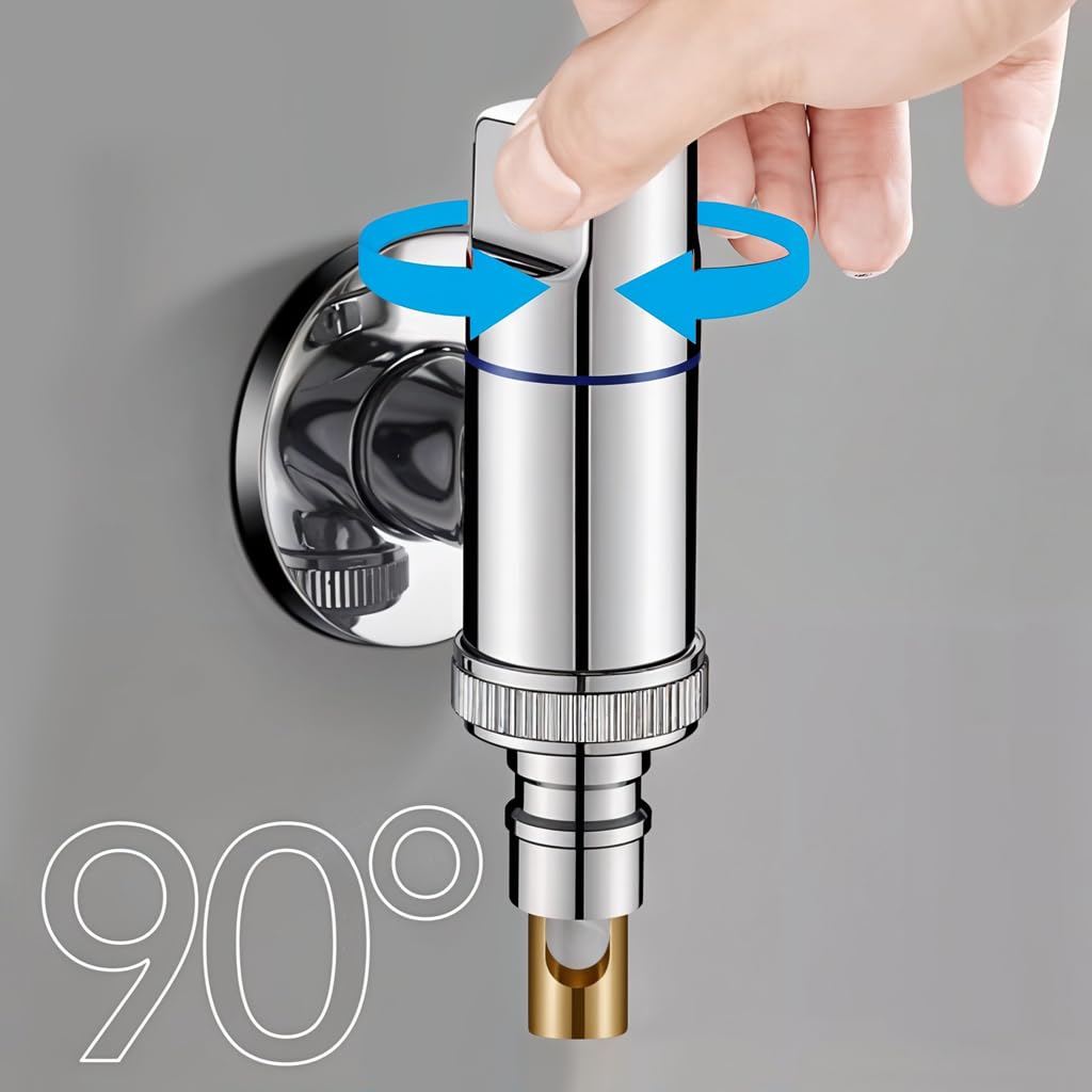 HASTHIP Laundry Faucet for Washing Machines and Dishwashers with Brass Body Chrome Finish 2PCS