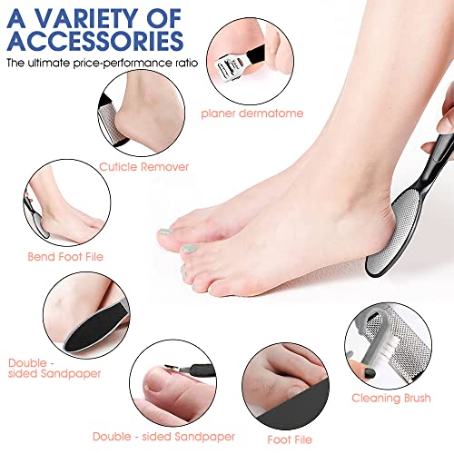 MAYCREATE® Electric Callus Remover Pedicure Scrubber For Women Machine Rechargeable Electronic Tools Portable Device Professional Feet Care Kit Home 3PCS