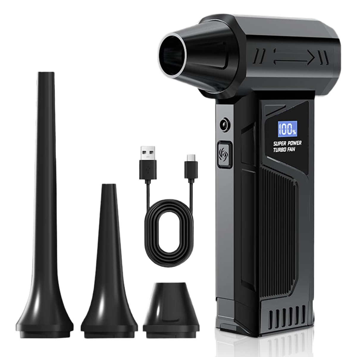 ZORBES Cordless Air Duster for PC and Car Cleaning with 11000RPM Motor & 4 Speeds | LED Light