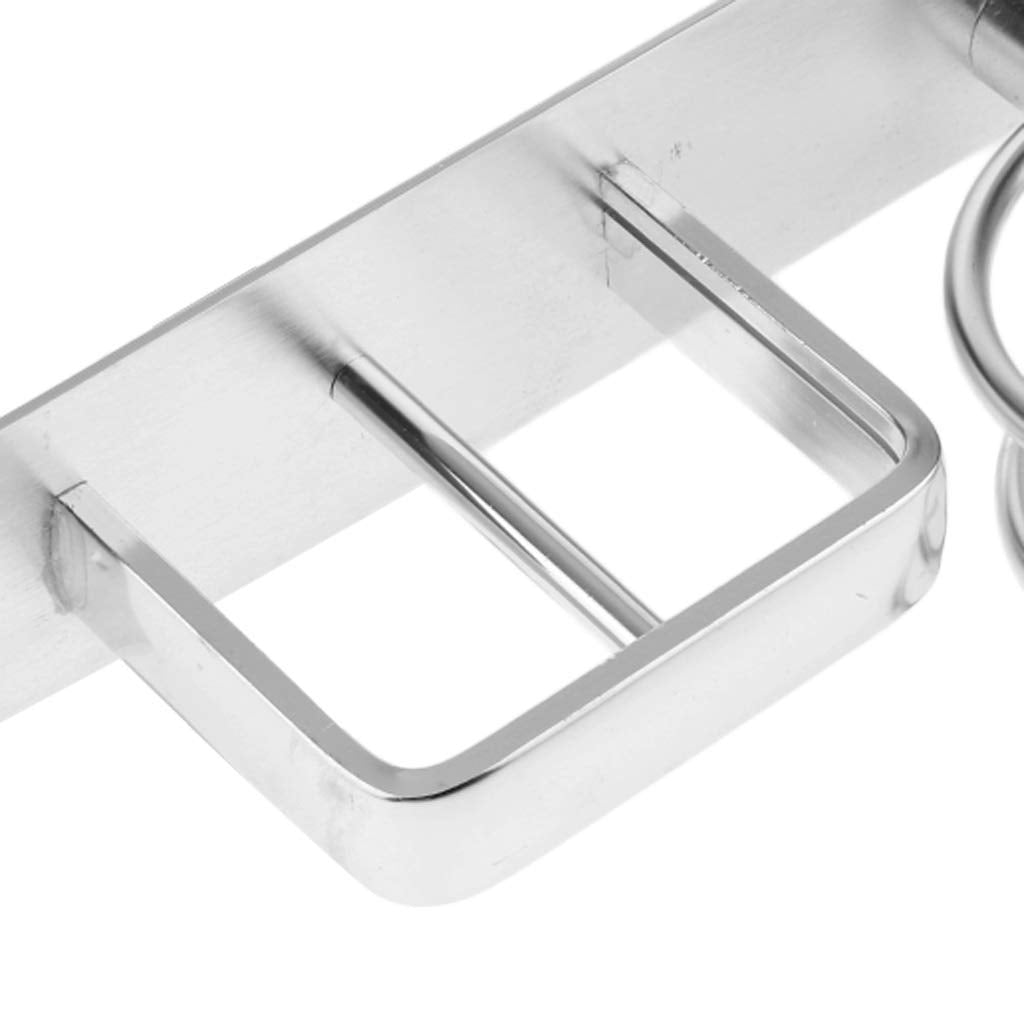 HASTHIP Hair Dryer Holder for Wall Mounting with Dual Hole Rack | Space Aluminum 19.5x15 cm