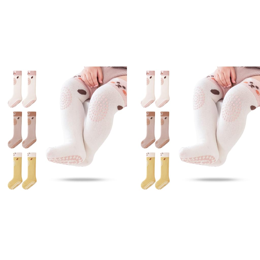 SNOWIE SOFT Baby Girls Knee High Stockings with Breathable Mesh Cotton | 3 Pairs for 0–3 Years