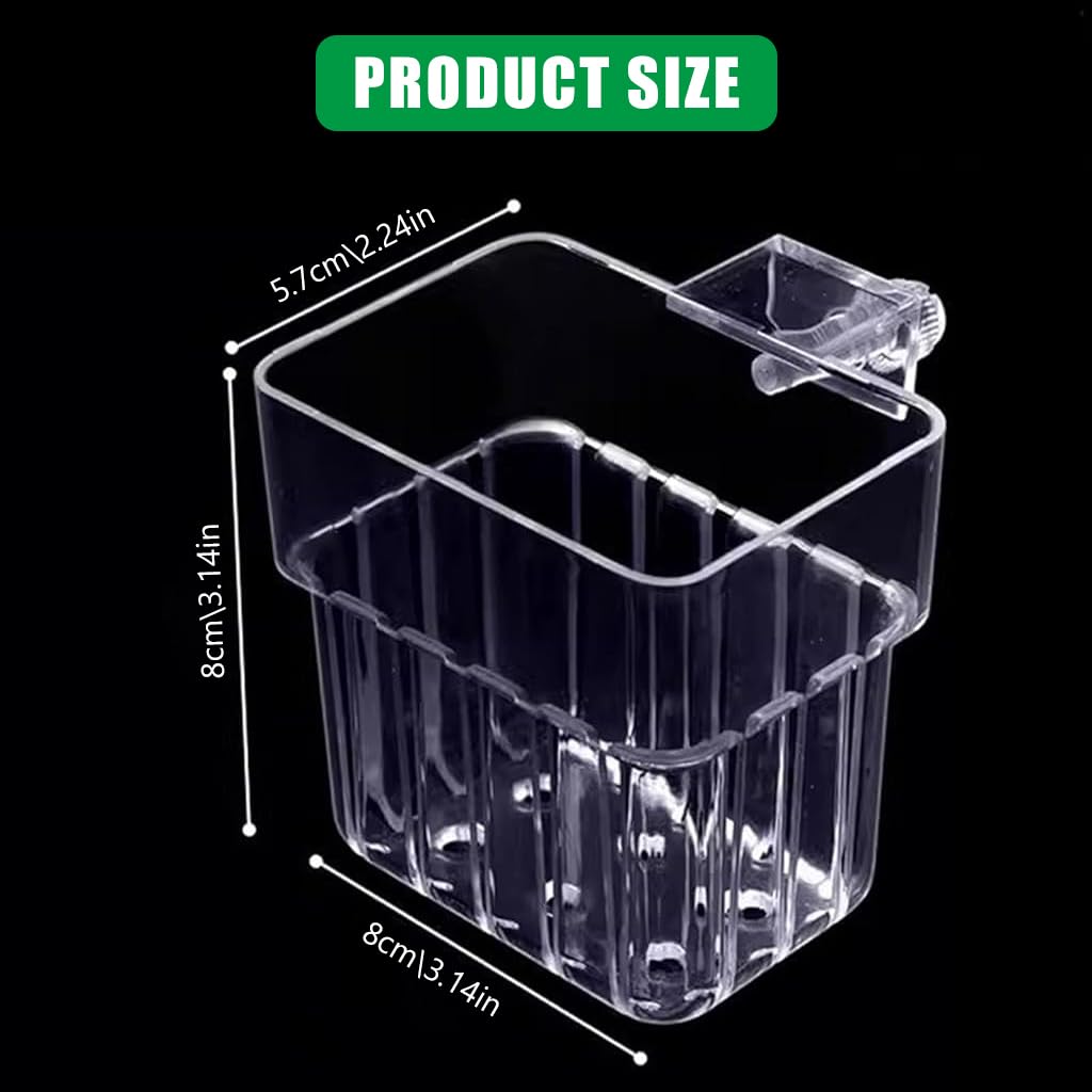 Qpets Aquarium Plant Holder for Fish Tanks featuring Screw Fixed Mount and Draining Holes 8×8×5.7 cm | Clear Acrylic Basket for Freshwater and Saltwater Aquariums