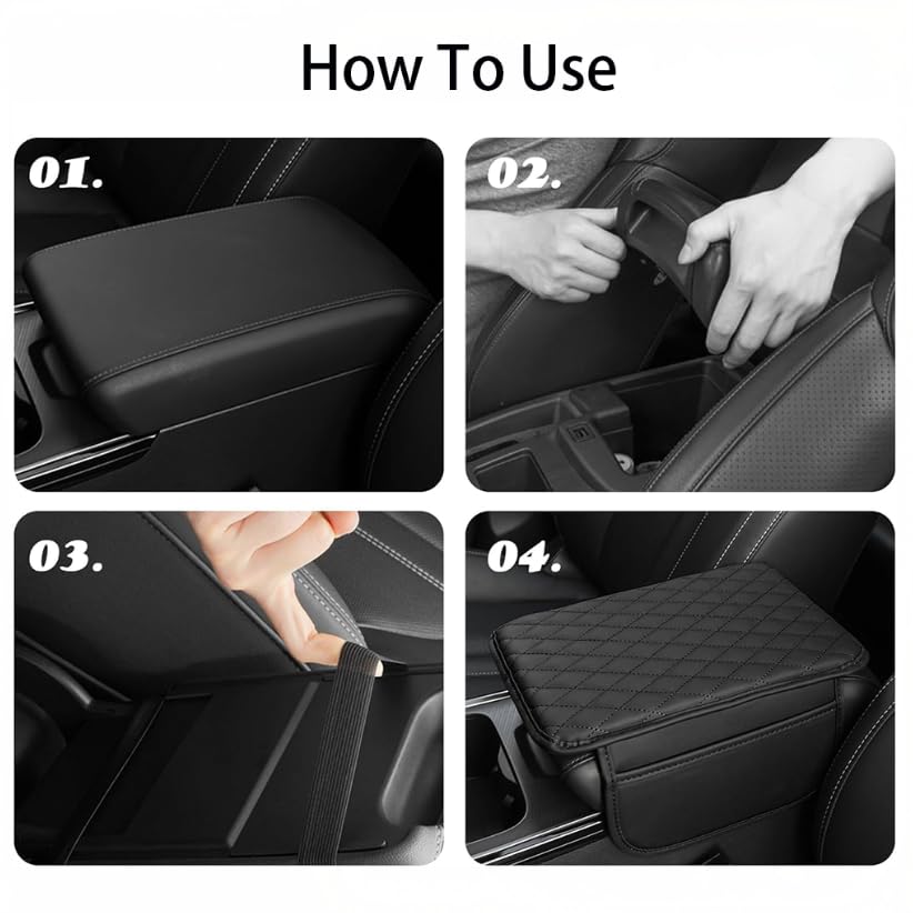 ZIBUYU Car Console Cover with 2 Storage Bags for Organized Vehicle Interior | Easy Access Design
