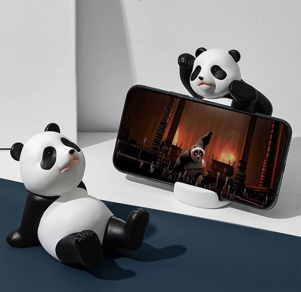 Zibuyu Phone Stand for Desk featuring Resin Kung Fu Panda Figurine with Stable PVC Base | Fits 4–7 inch Smartphones