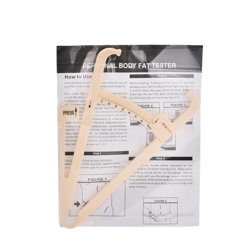 ZIBUYU Body Fat Tester Caliper for Accurate Tracking with Press Measure Design | 6.54×3.94 in Lightweight Plastic Tool