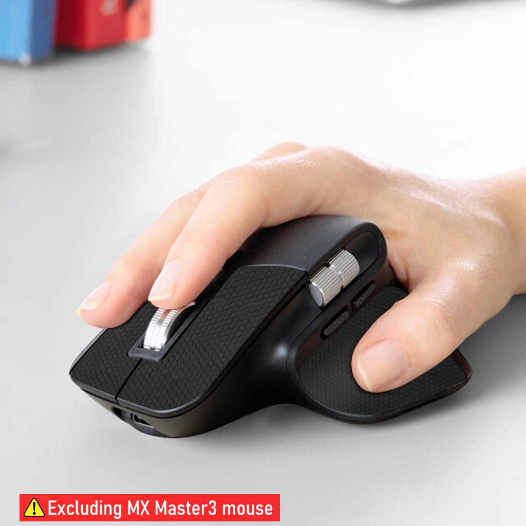 Verilux Mouse Grip Tape for MX Master 3 Mouse, Anti Slip Non Fading Gaming Mouse Skin, Sweat Resistant Self Adhesive Paper Stickers, Pre-Cutted Sweat-proof Cool Mice Upgrade Kit (Mouse is not Included)