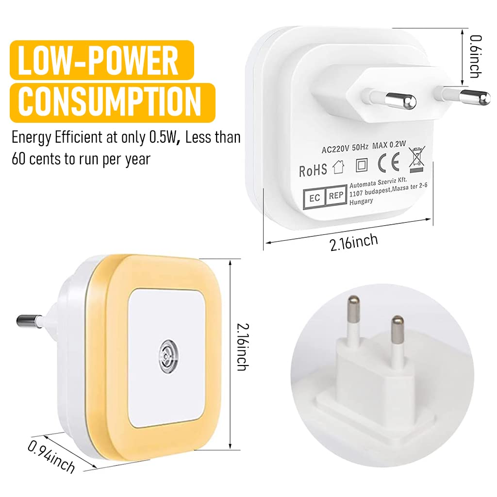 ELEPHANTBOAT LED Night Light 6 Pack for Home with Smart Light Sensor and Warm Glow | Plug and Play 0.5W Plug Lights