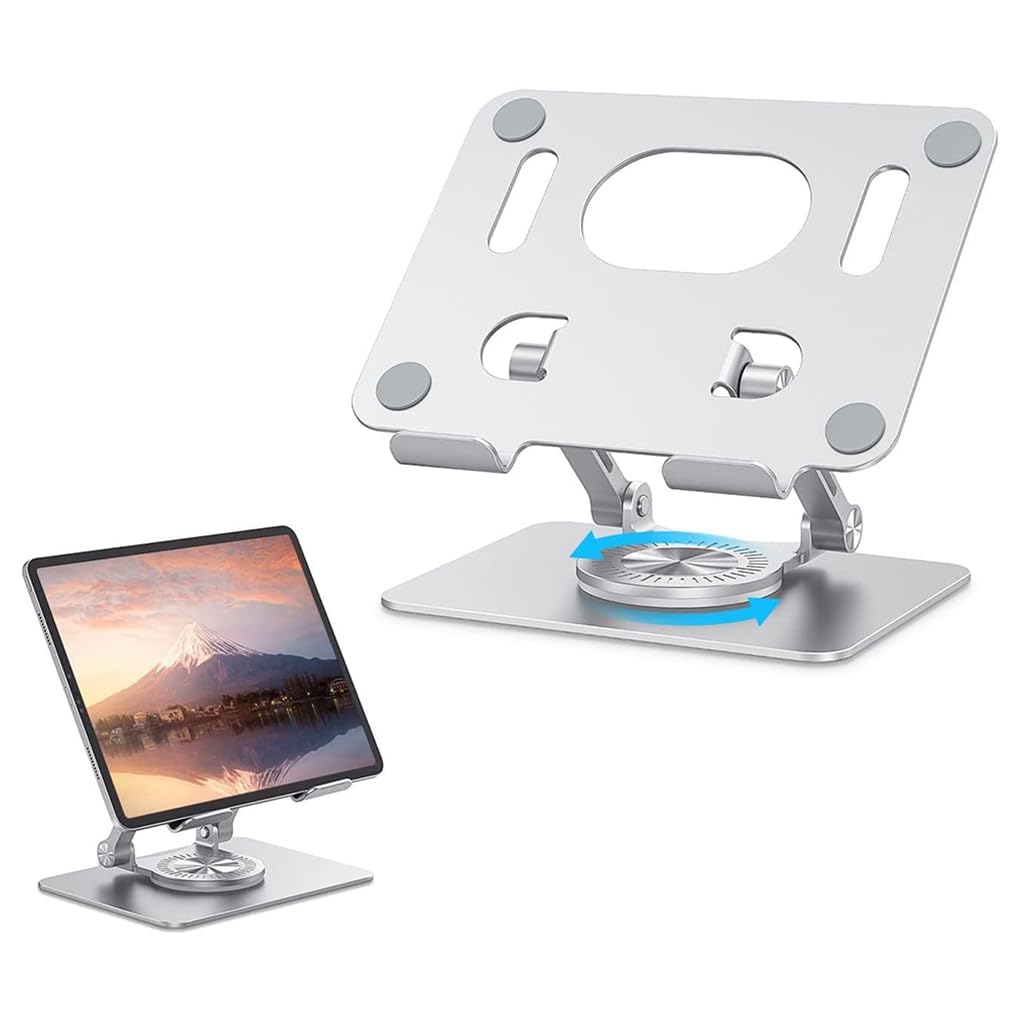 ZORBES® ORBES Tablet Stand for iPad Stand 360° Rotating Adjustable Tablet Holder Aluminum Foldable Tab Stand Holder Tablet Stand Holder for iPad Stand for Table Tab Holder for 4-12'' Tablet