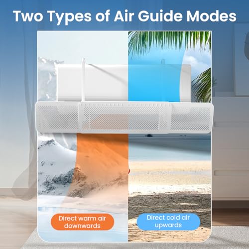 HASTHIP® Air Conditioner Deflector, Adjustable AC Air Conditioner Deflector for Split Air Conditioners, Anti-Blast and Anti-Direct Blowing Baffle Windshield for Home, Mini-Split (22-32 in) 2 PCS